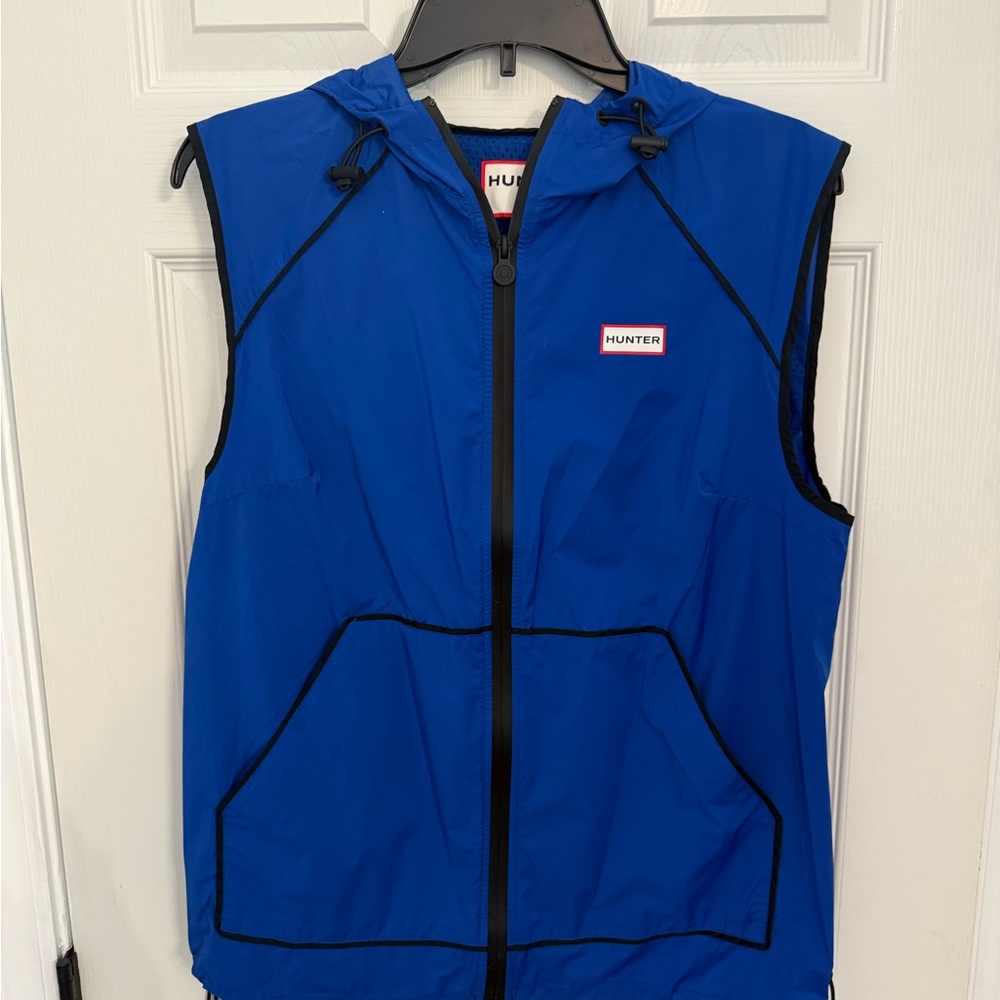 Hunter Royal Blue Hooded Windbreaker Vest with Black Trim